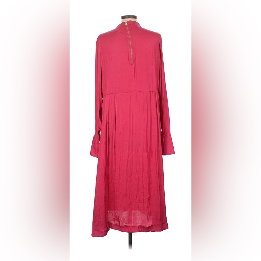 Free People Embroidered Tunic Dress Pink Boho Longline Side Slit Size L - Picture 3 of 7